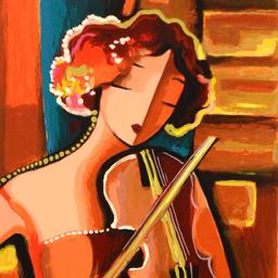 Michael Kerzner, "The Violinist" Limited Edition Serigraph, Numbered and Hand Si