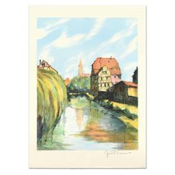 Laurant, "Village Breton" Limited Edition Lithograph, Numbered and Hand Signed.