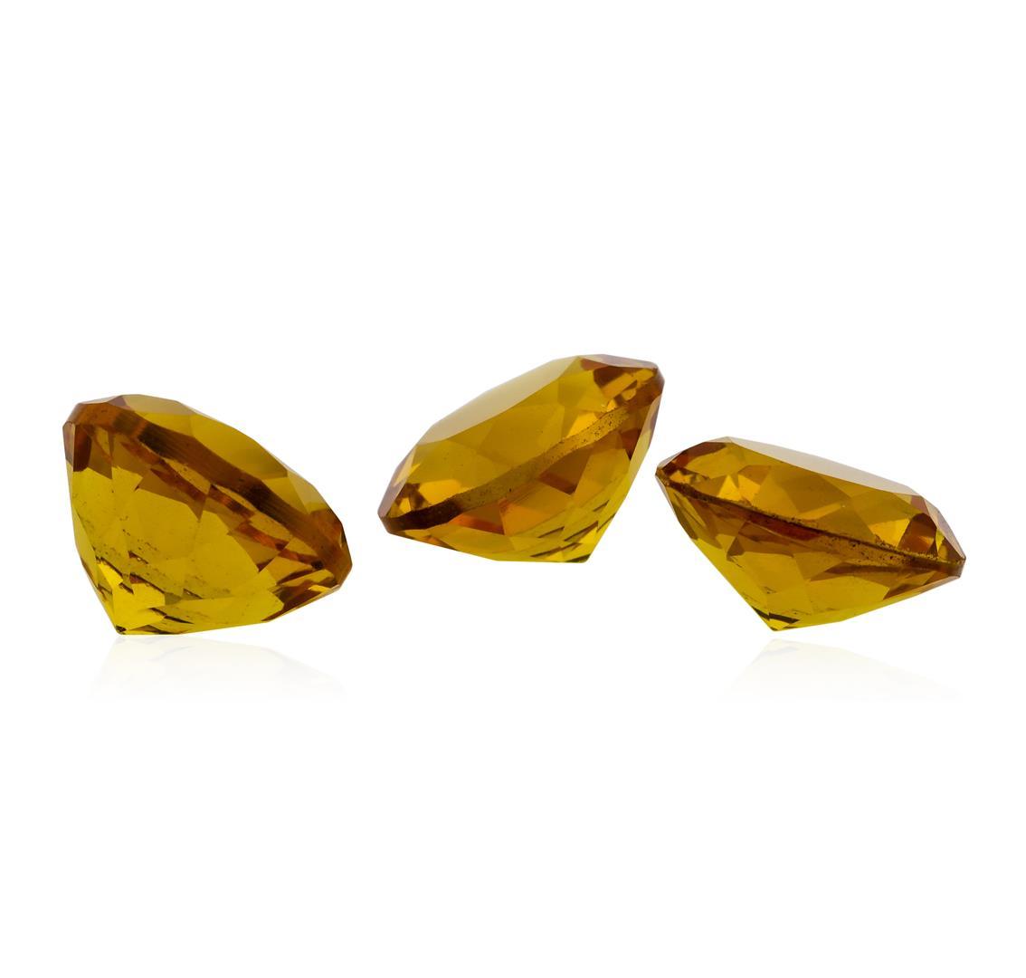 13.54 ctw.Natural Round Cut Citrine Quartz Parcel of Three
