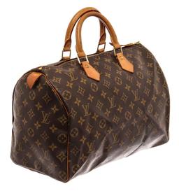 Louis Vuitton Brown Monogram Canvas Speedy 35 Satchel Bag