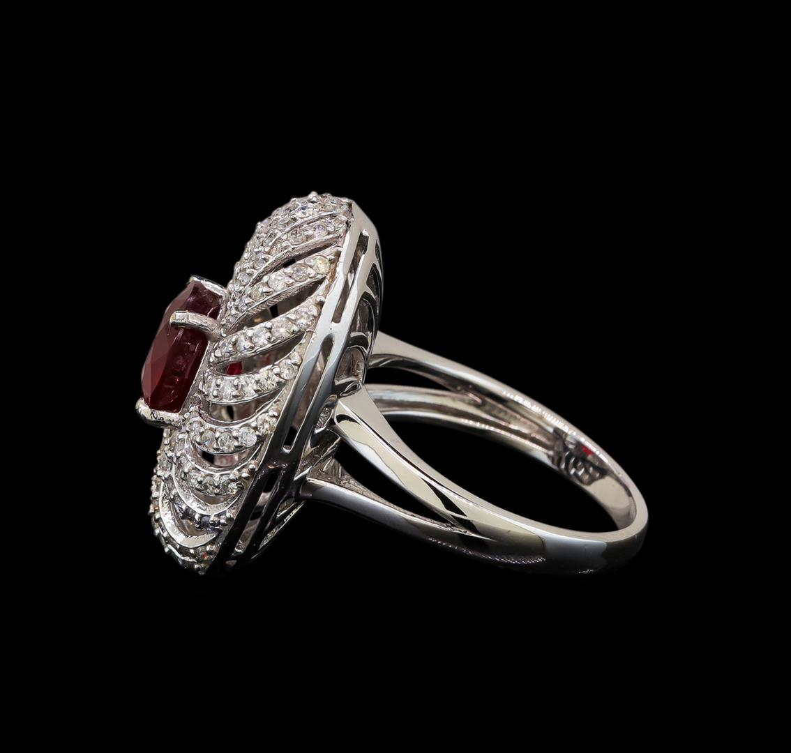 14KT White Gold 2.47 ctw Ruby and Diamond Ring