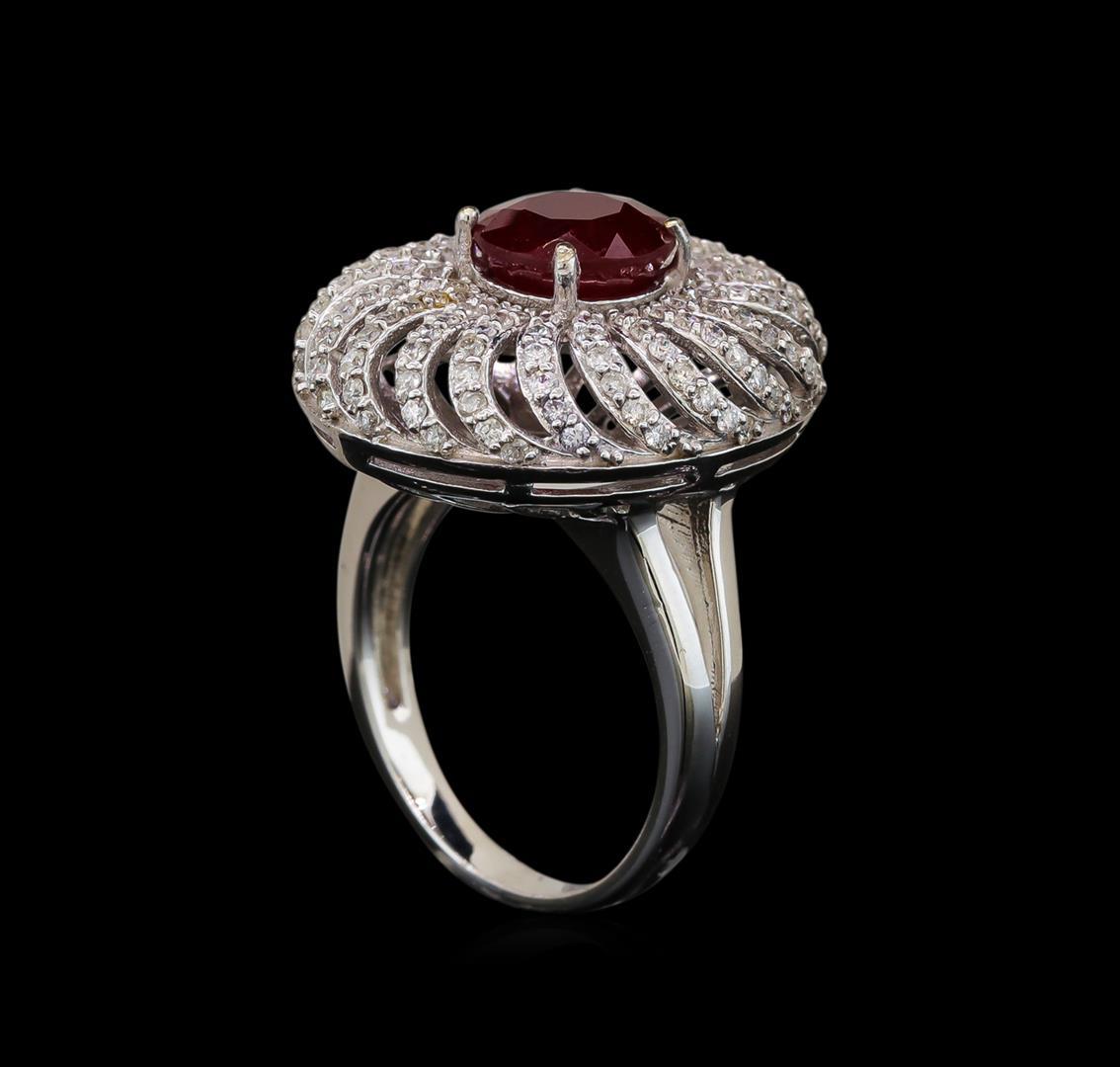 14KT White Gold 2.47 ctw Ruby and Diamond Ring