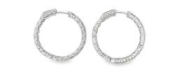 6.30 ctw Diamond Hoop Earrings - 14KT White Gold