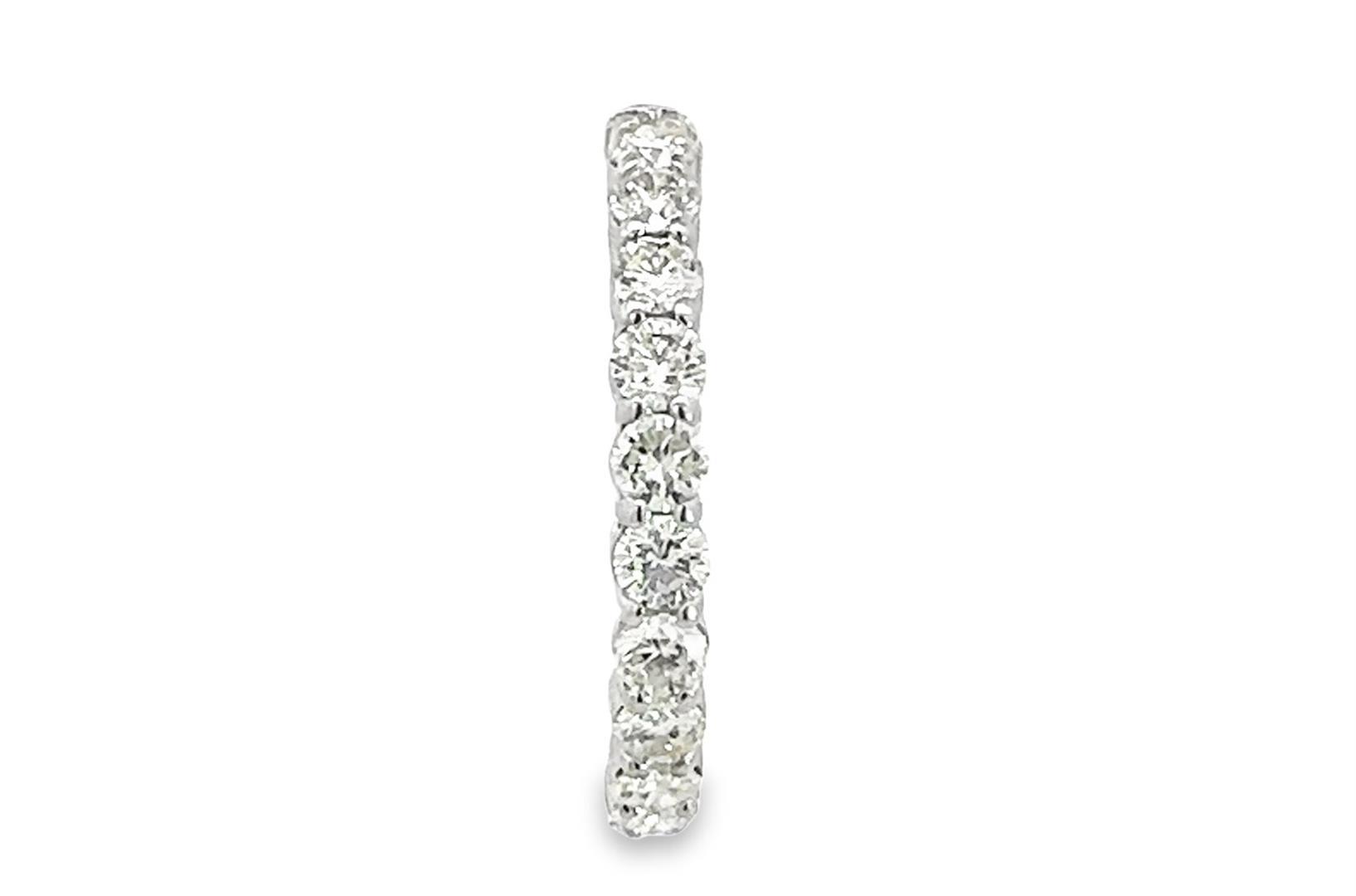 6.30 ctw Diamond Hoop Earrings - 14KT White Gold