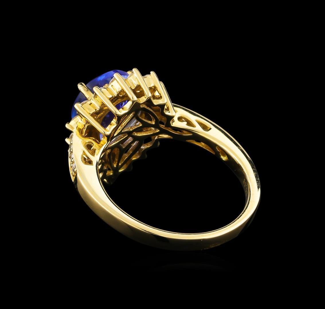 14KT Yellow Gold 2.86 ctw Tanzanite and Diamond Ring