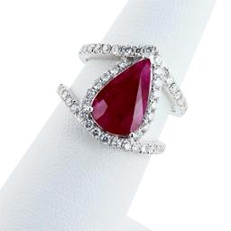 3.36 ctw Ruby and 0.85 ctw Diamond 18K White Gold Ring