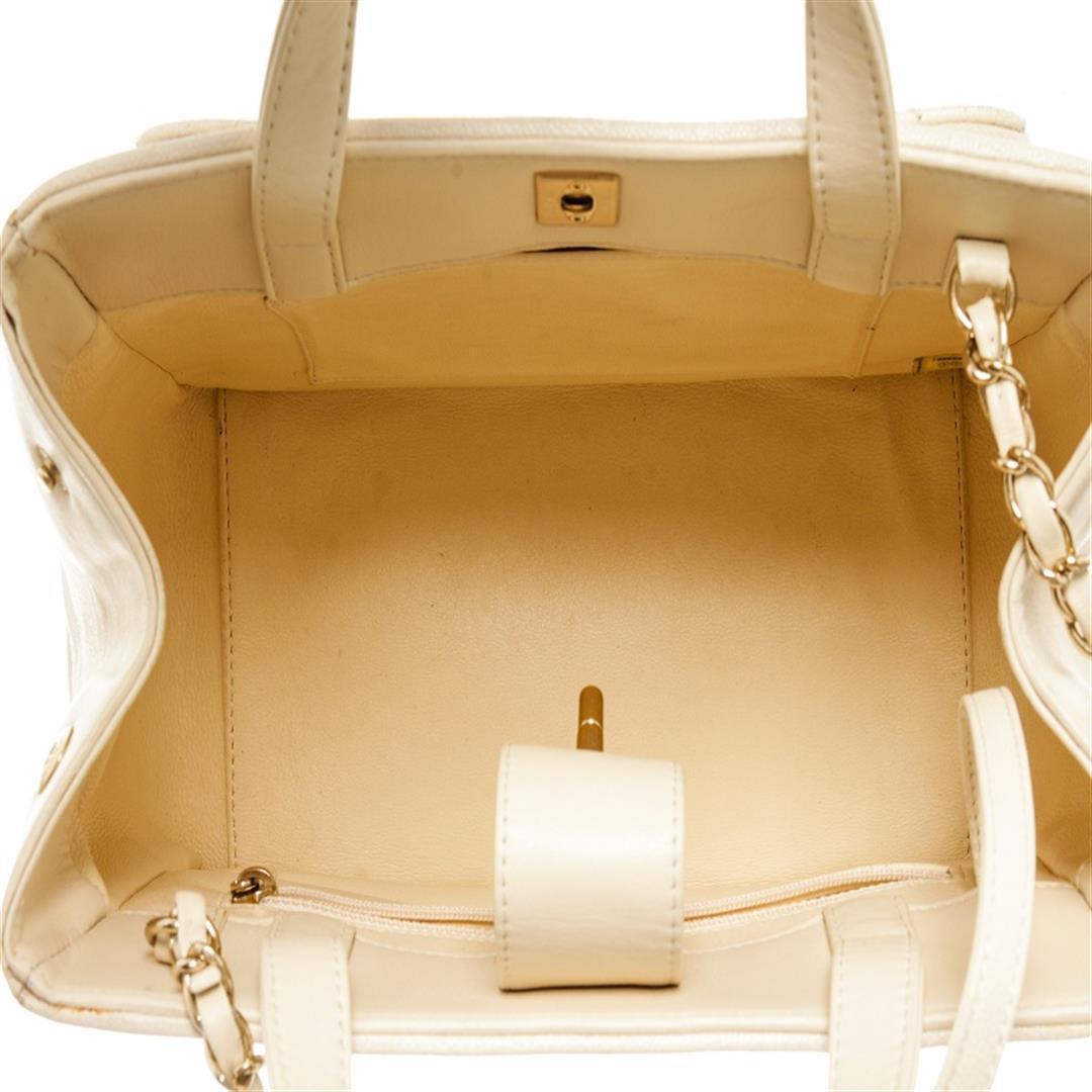 Chanel Beige Leather Business Affinity Shoulder Bag