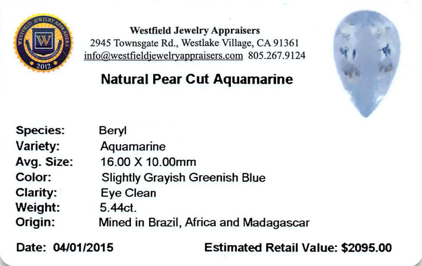 5.44 ctw Pear Aquamarine Parcel