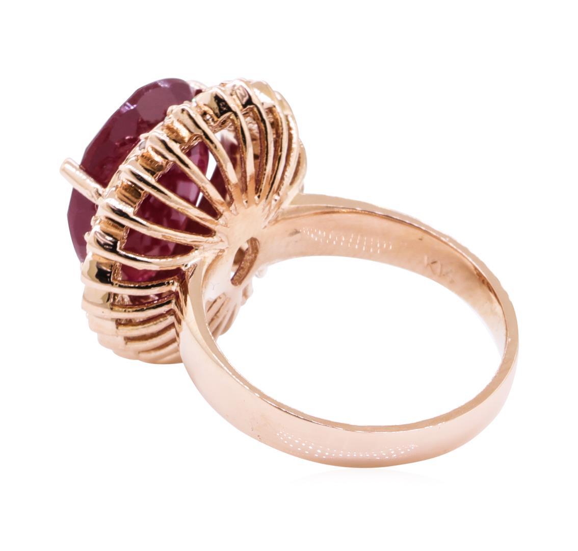 9.44 ctw Ruby And Diamond Ring - 14KT Rose Gold