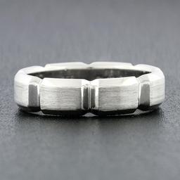 Men's Jeff Cooper Platinum 5.7mm Beveled Grooved Brushed & Polished Band Ring