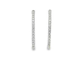 4.63 ctw Diamond Hoop Earrings - 14KT White Gold