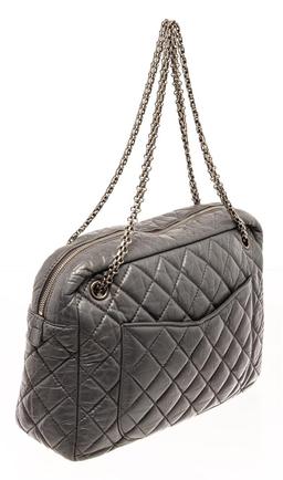 Chanel Grey Leather 2.55 Large Reissue Camera Shoulder Bag