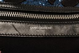 Saint Laurent YSL Black Tropical Canvas Backpack