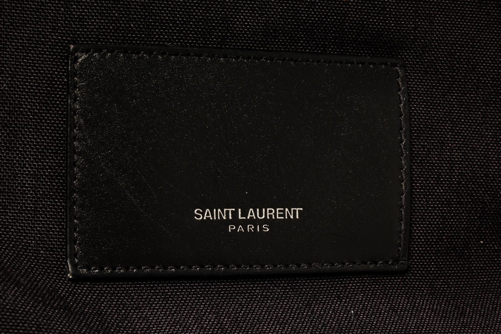 Saint Laurent YSL Black Tropical Canvas Backpack