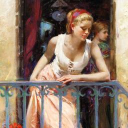 At the Balcony by Pino (1939-2010)