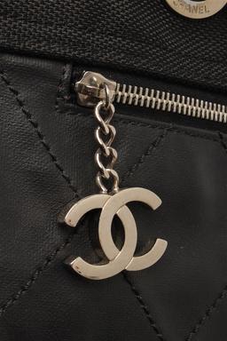 Chanel Black Quilted Coated Canvas Biarritz Tote Bag