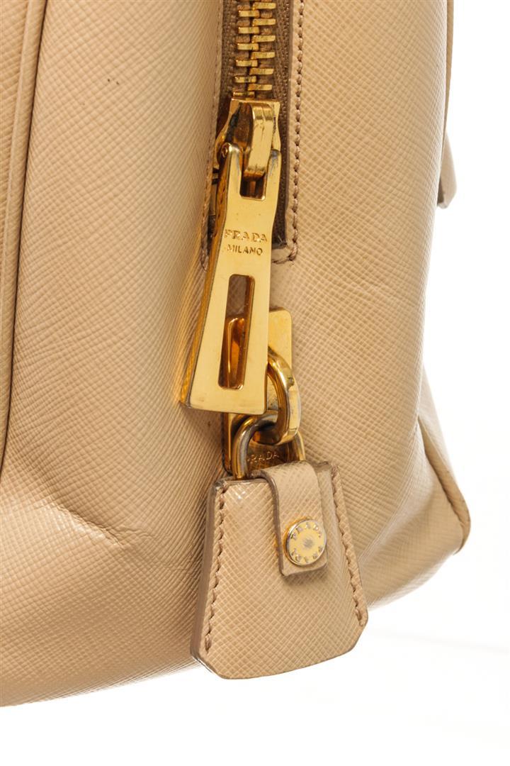 Prada Beige Saffiano Lux Leather Galleria Tote Bag