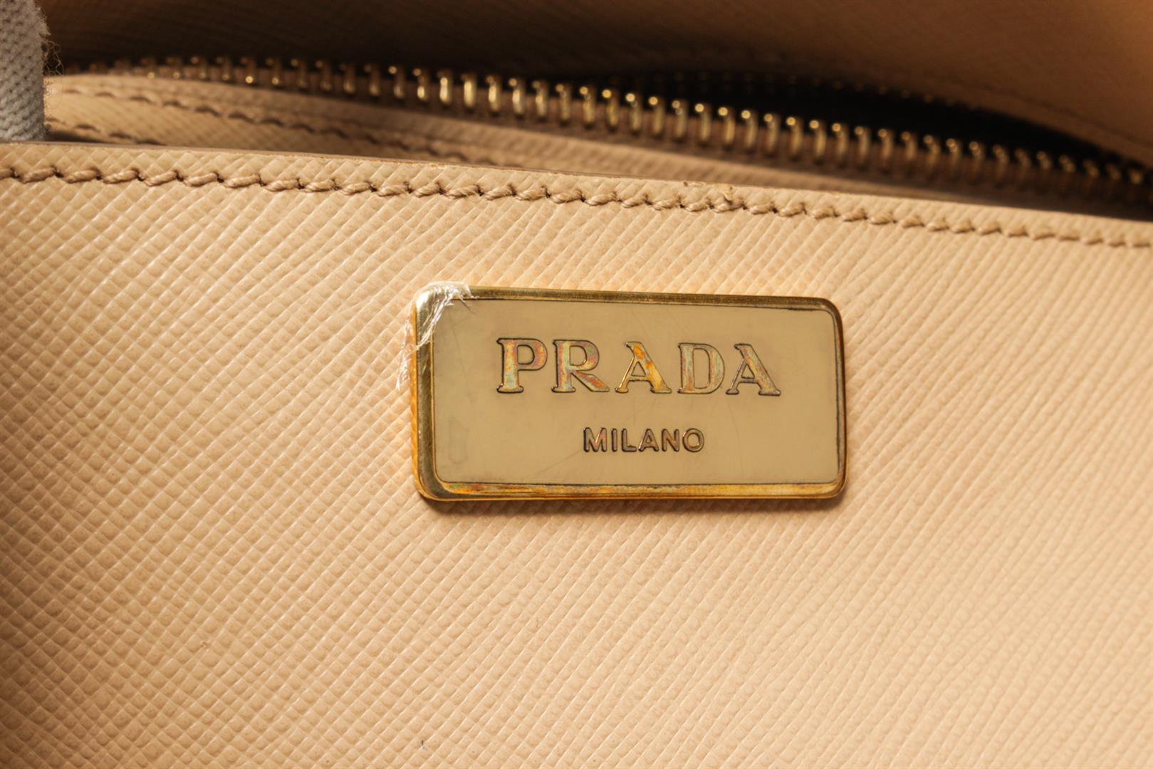 Prada Beige Saffiano Lux Leather Galleria Tote Bag