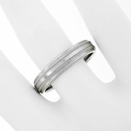 Men's Solid .950 Platinum 5mm Classic Dual Milgrain Polished Band Ring Size 11