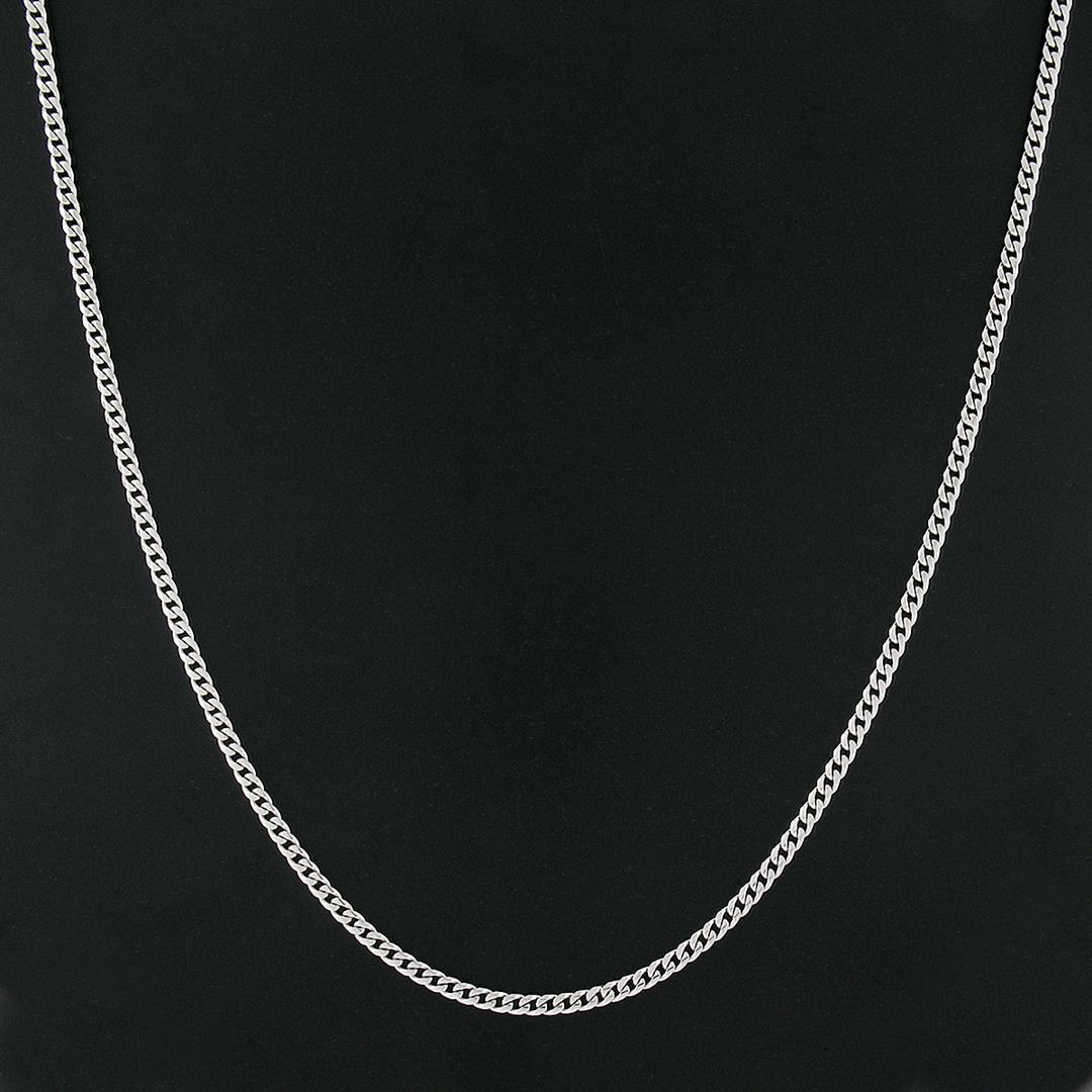 NEW Unisex Solid 14k White Gold 3.3mm 24" Miami Cuban Curb Link Chain Necklace