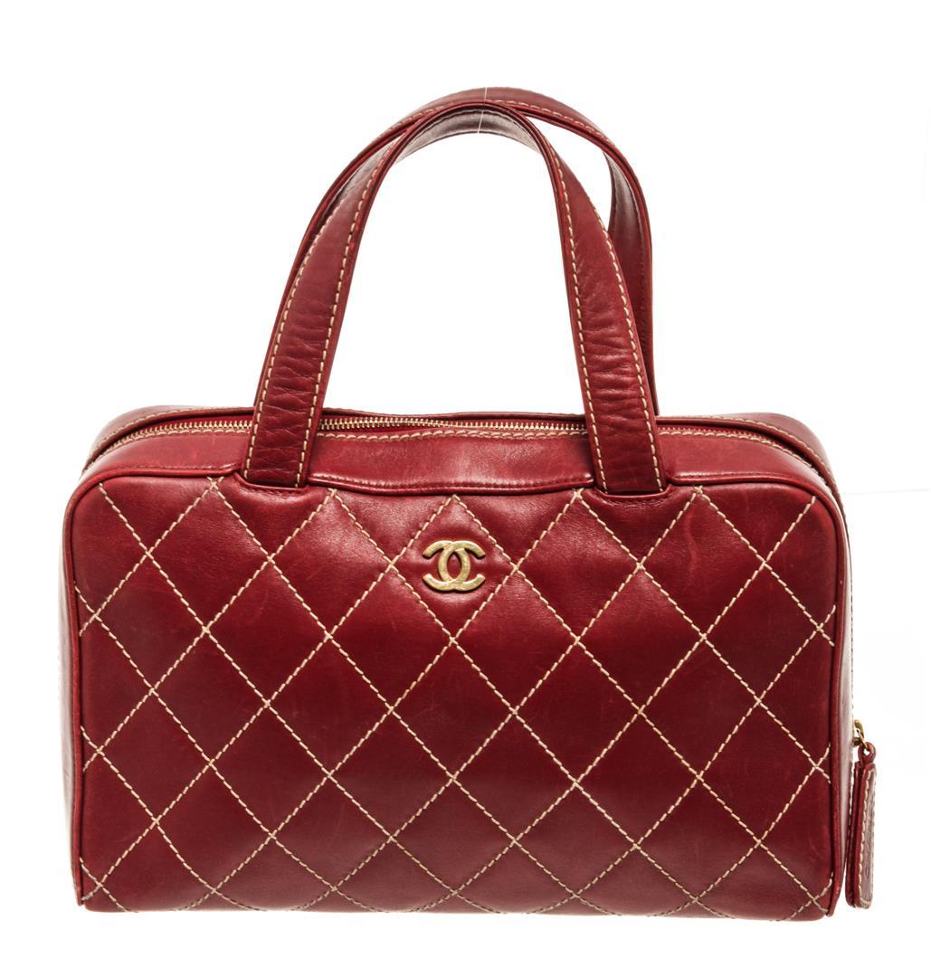 Chanel Red Wild Stitch Tote Bag