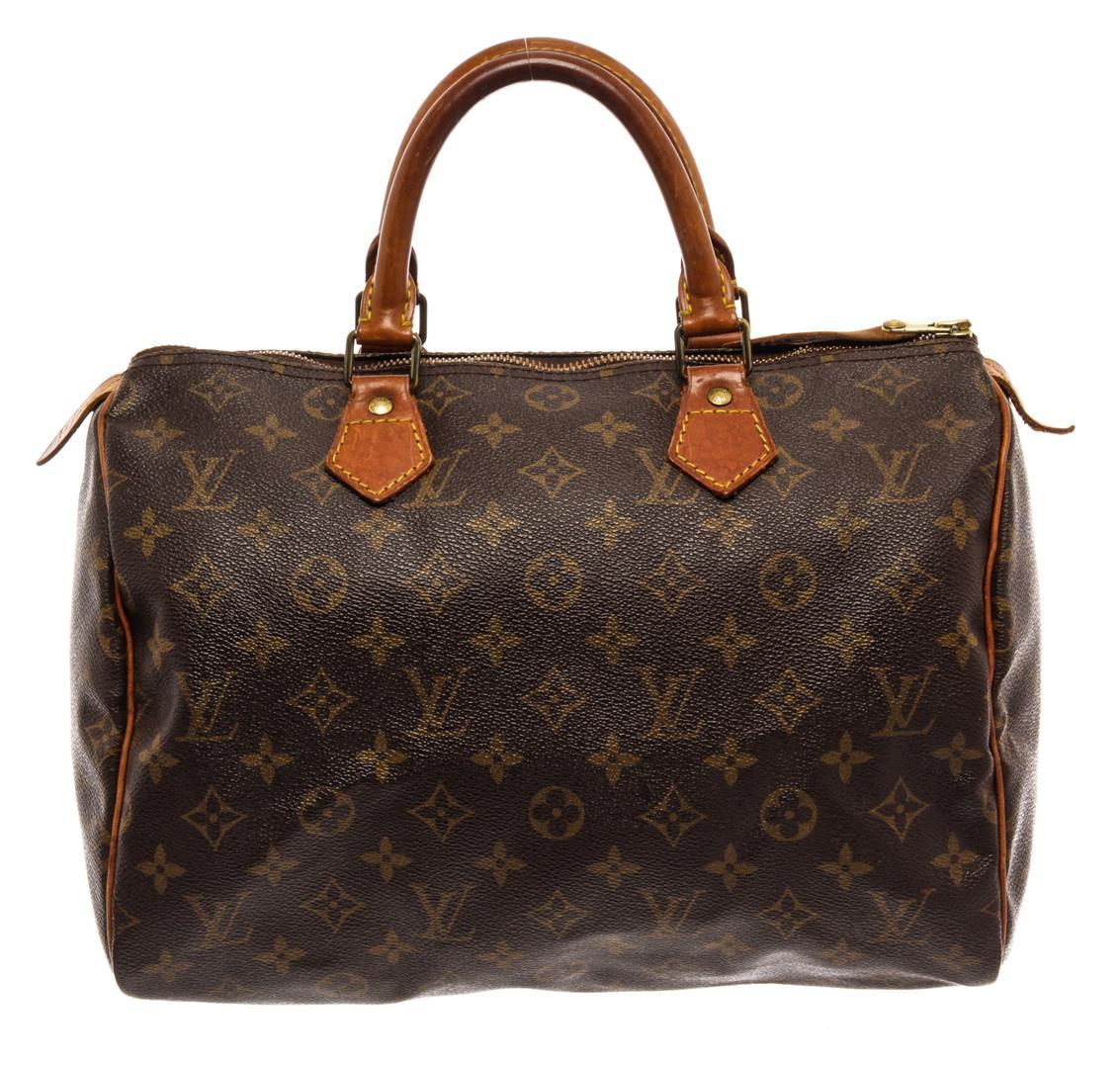 Louis Vuitton Brown Monogram Leather Speedy 30 Satchel Bag