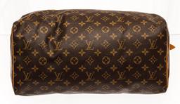 Louis Vuitton Brown Monogram Canvas Leather Speedy 40 Satchel Bag