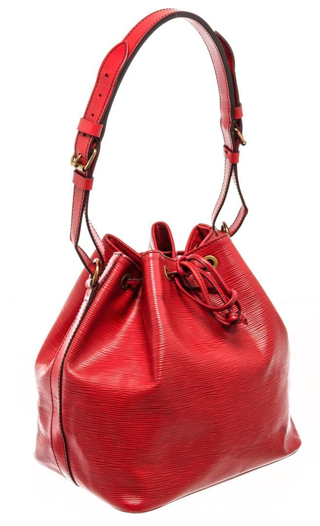 Louis Vuitton Red Epi Leather Petit Noe Shoulder Bag