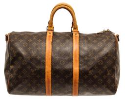 Louis Vuitton Keepall 45 cm Bandouliere Duffel Bag