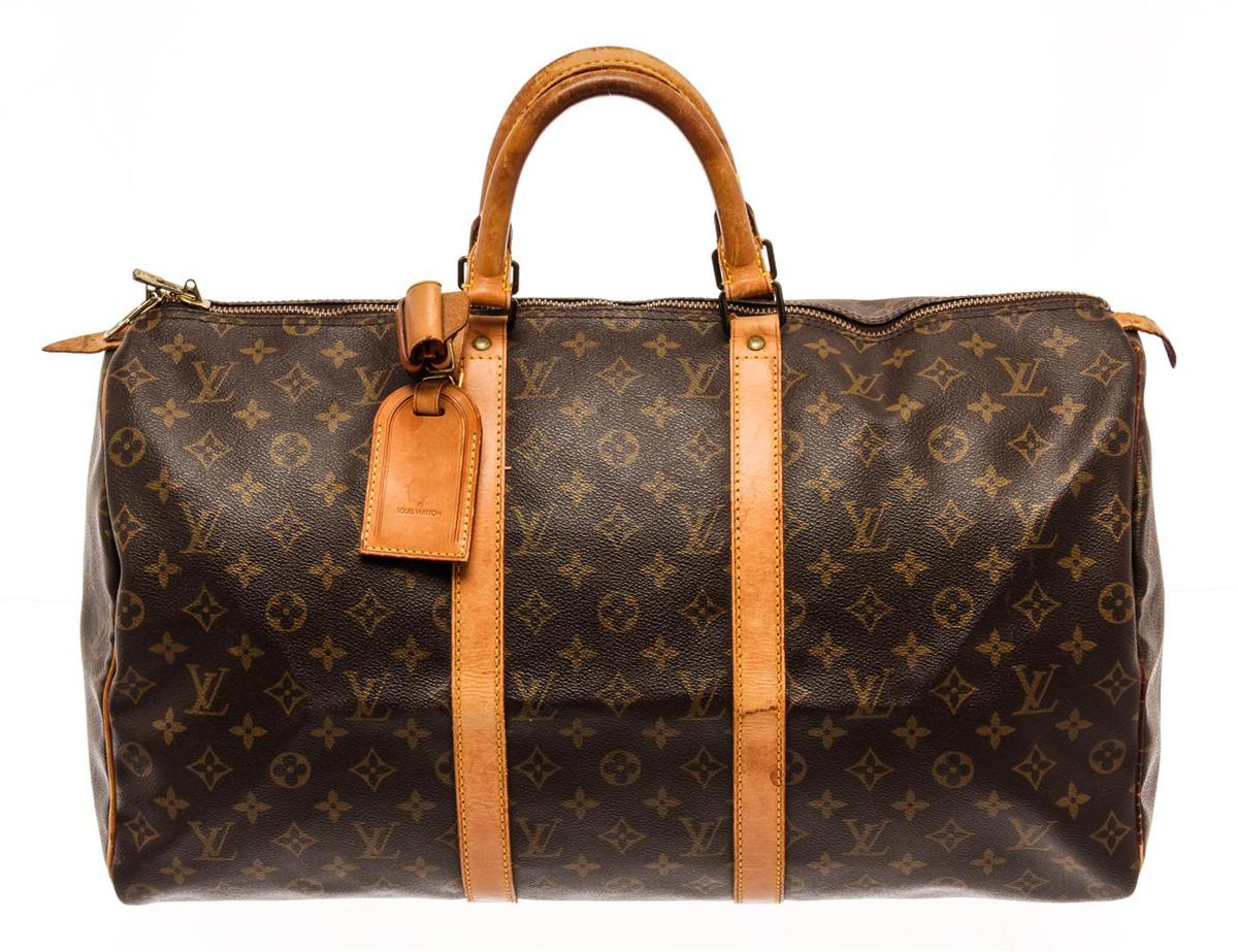 Louis Vuitton Brown Monogram Canvas Keepall 50 Travel Bag