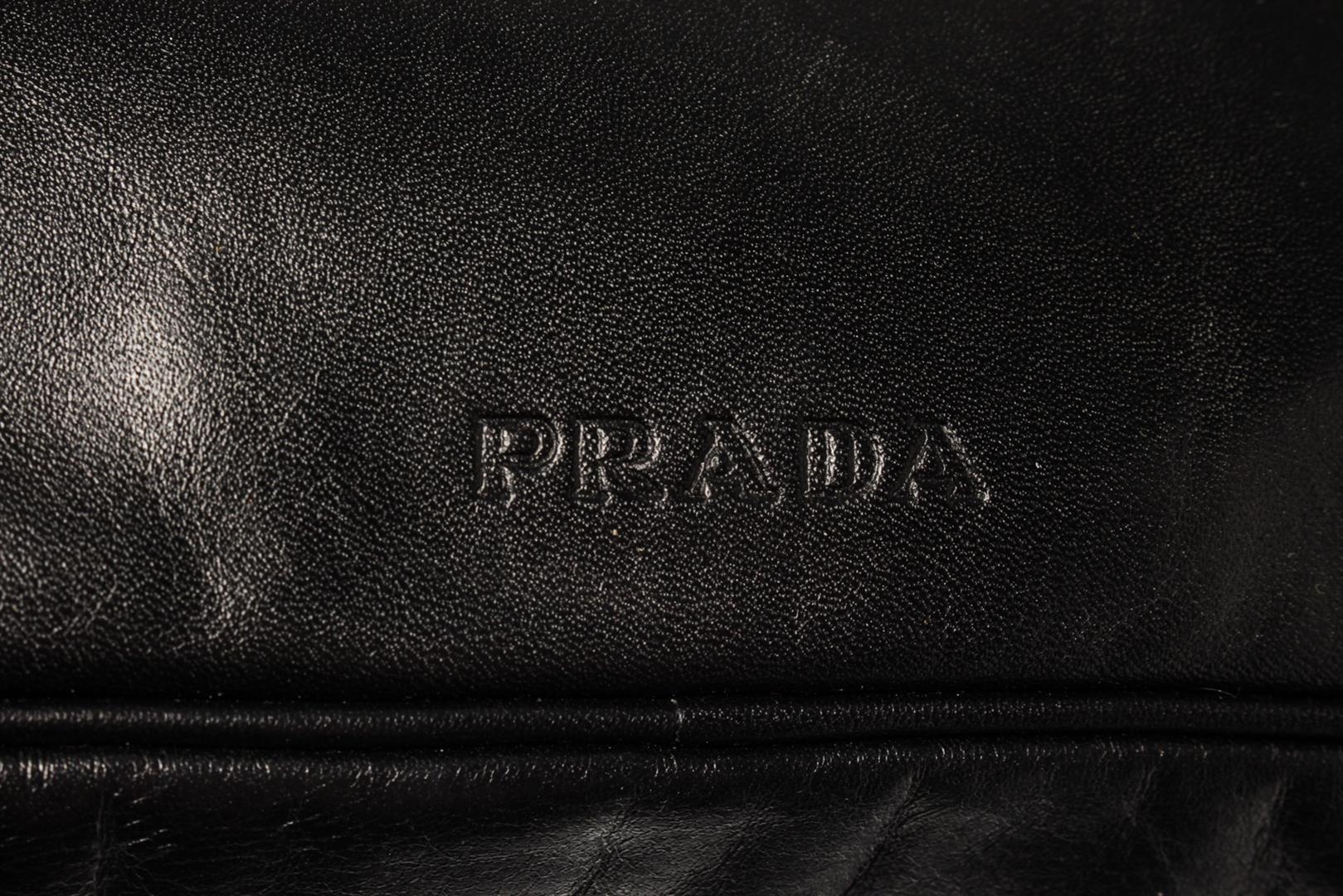 Prada Black Vitello Daino Leather Mini Satchel Bag