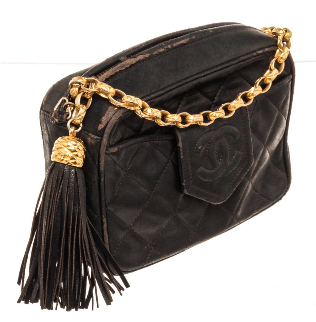 Chanel Black Leather CC Camera Shoulder Bag