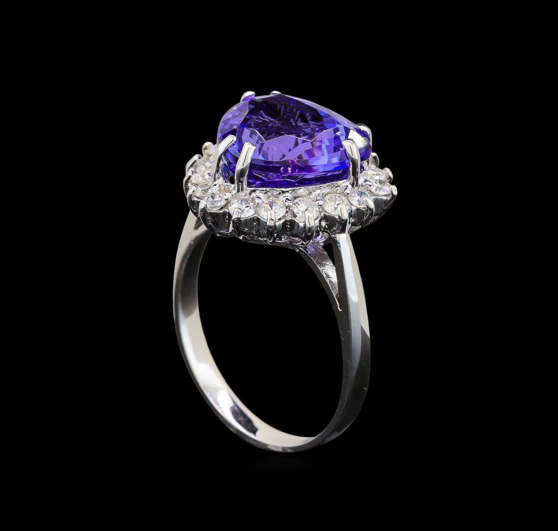 14KT White Gold 6.78 ctw Tanzanite and Diamond Ring