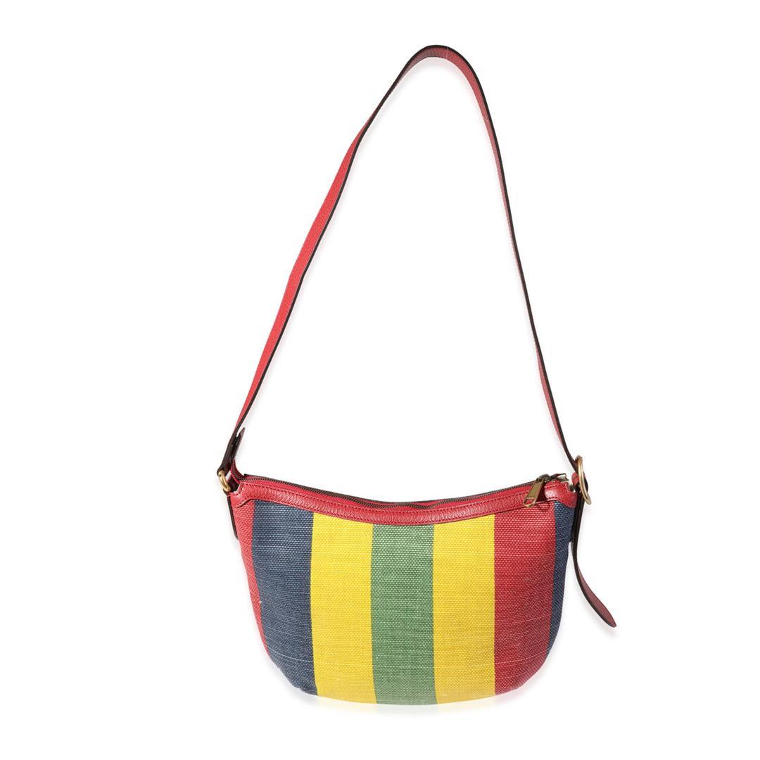 Gucci Multicolor Striped Canvas Hobo Bag