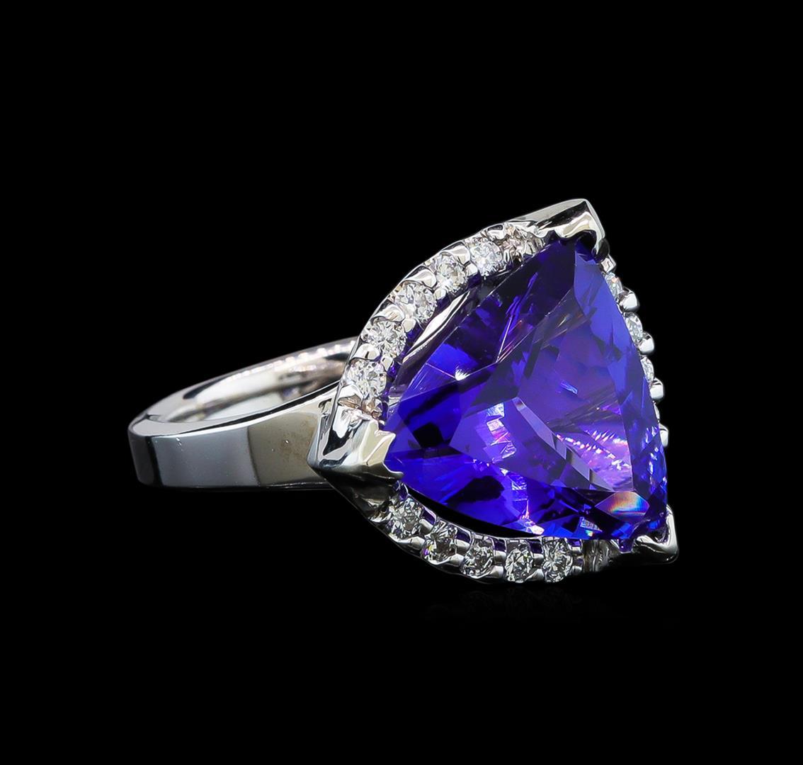 GIA Cert 6.52 ctw Tanzanite and Diamond Ring - 14KT White Gold