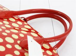 Louis Vuitton Red Vernis Dot Leather Yayoi Kusama Lockit Vertical MM Satchel Bag