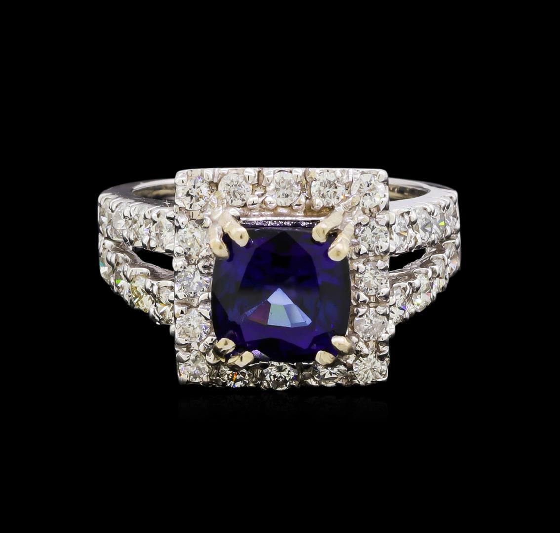 14KT White Gold 3.08 ctw Sapphire and Diamond Ring