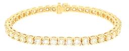 10.91 ctw Diamond Tennis Bracelet - 14KT Yellow Gold