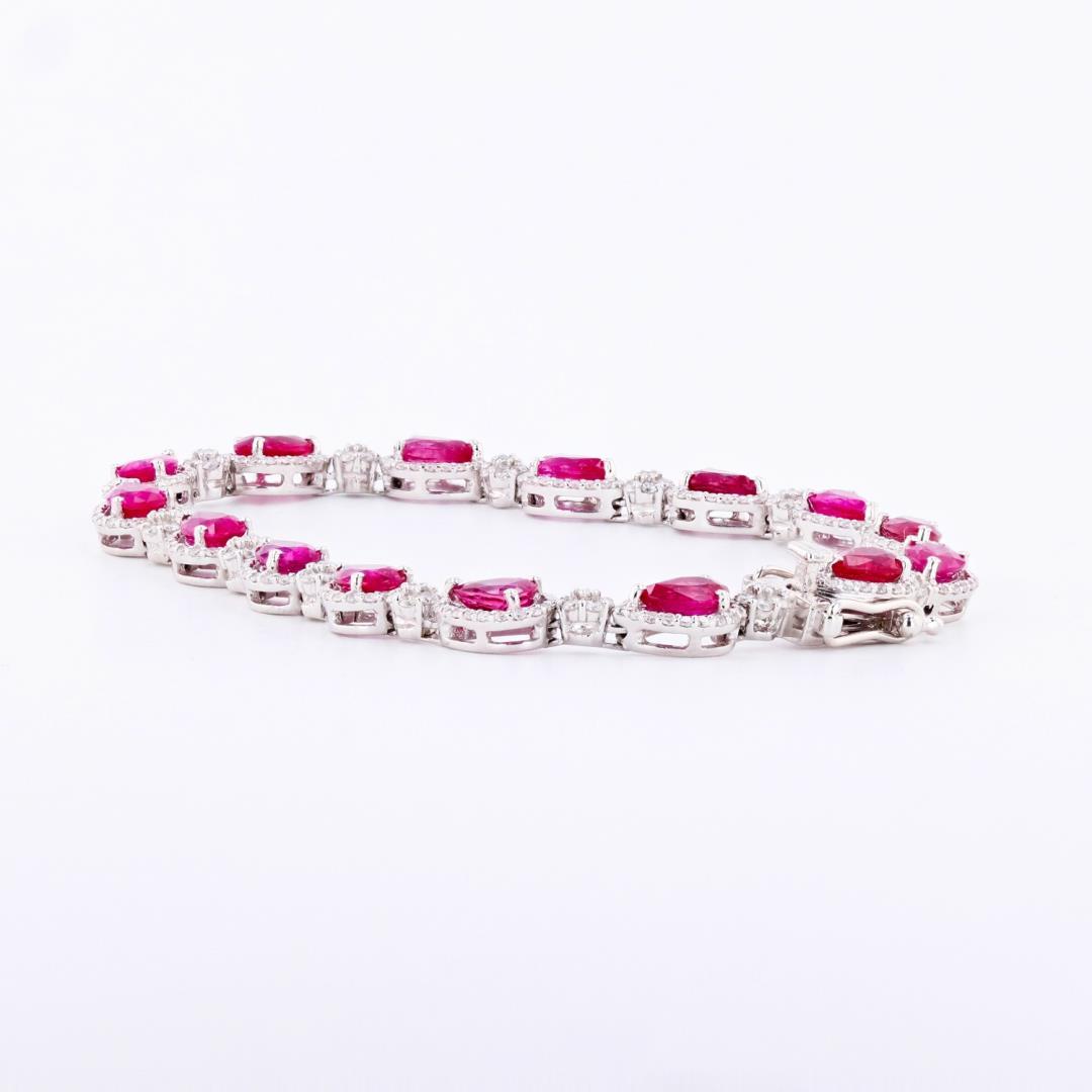 7.93 ctw Ruby and 1.93 ctw Diamond Platinum Bracelet