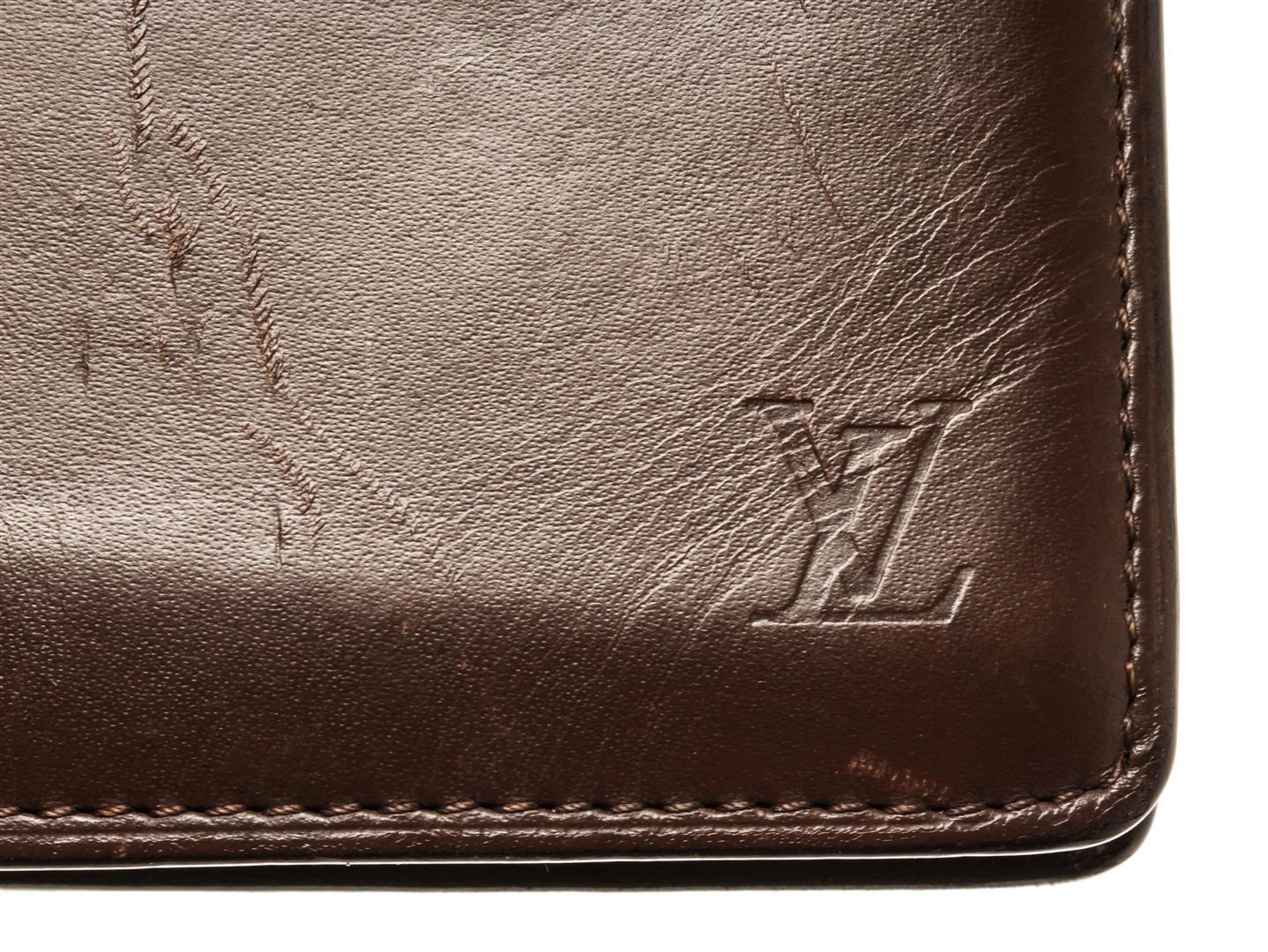 Louis Vuitton Brown Leather Brazza Wallet