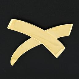 Estate Vintage Tiffany & Co. Paloma Picasso 18k Yellow Gold Large "X" Pin Brooch