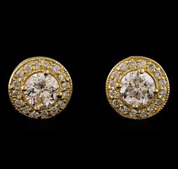 1.34 ctw Diamond Earrings - 14T Yellow Gold