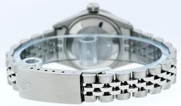 Rolex Ladies Stainless Steel Silver Diamond Bezel Wristwatch