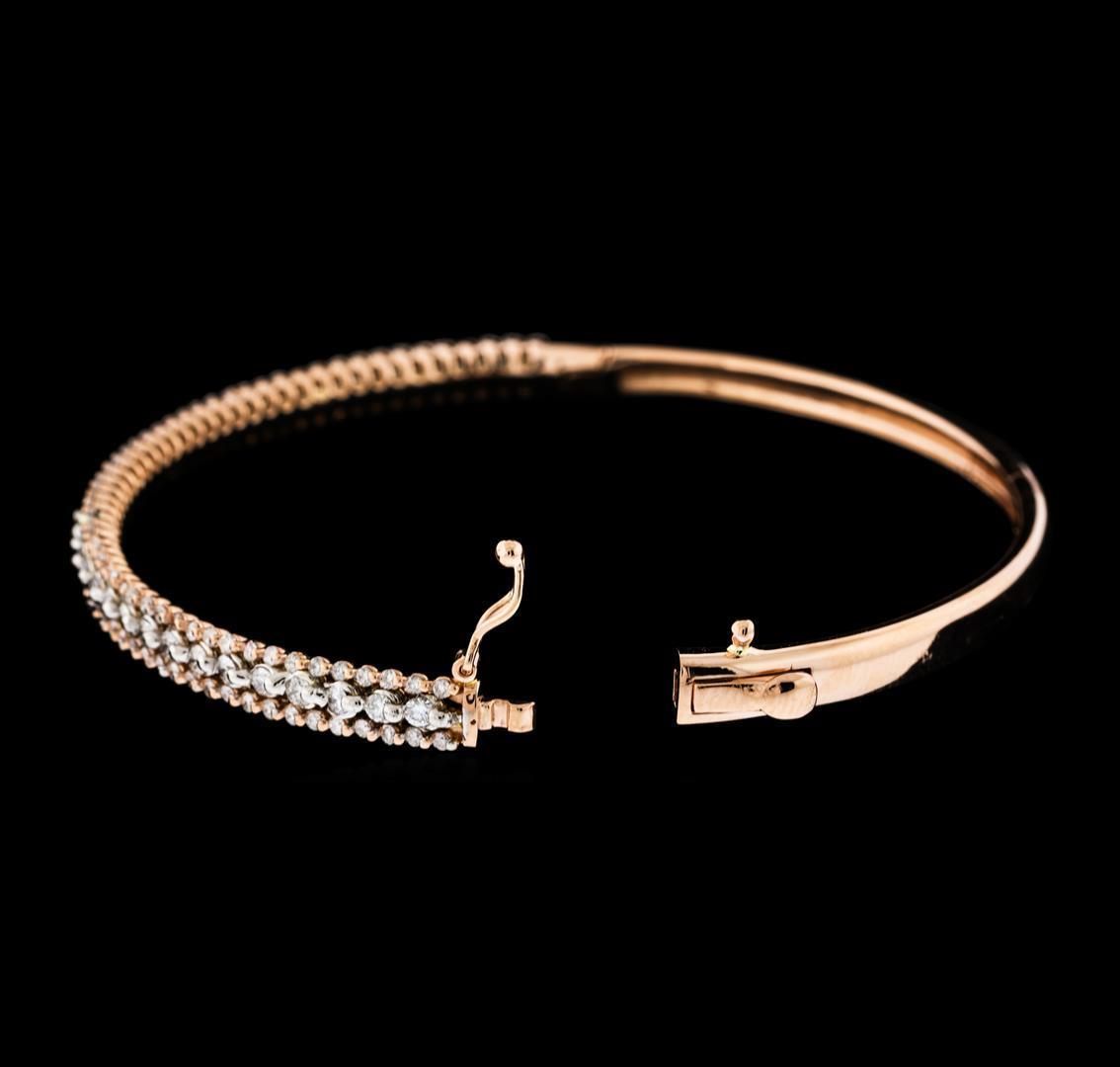 1.68 ctw Diamond Bangle Bracelet - 14KT Rose Gold