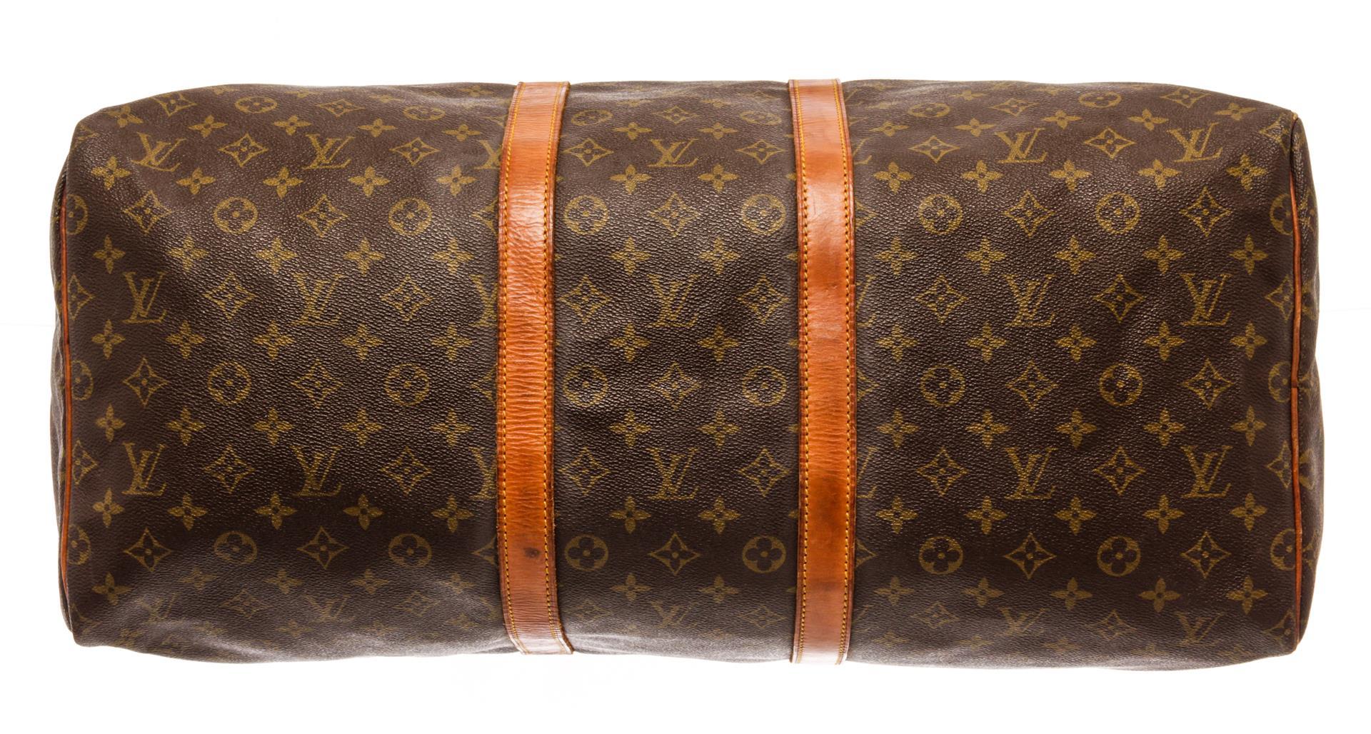 Louis Vuitton Brown Monogram Canvas Keepall 55 Travel Bag