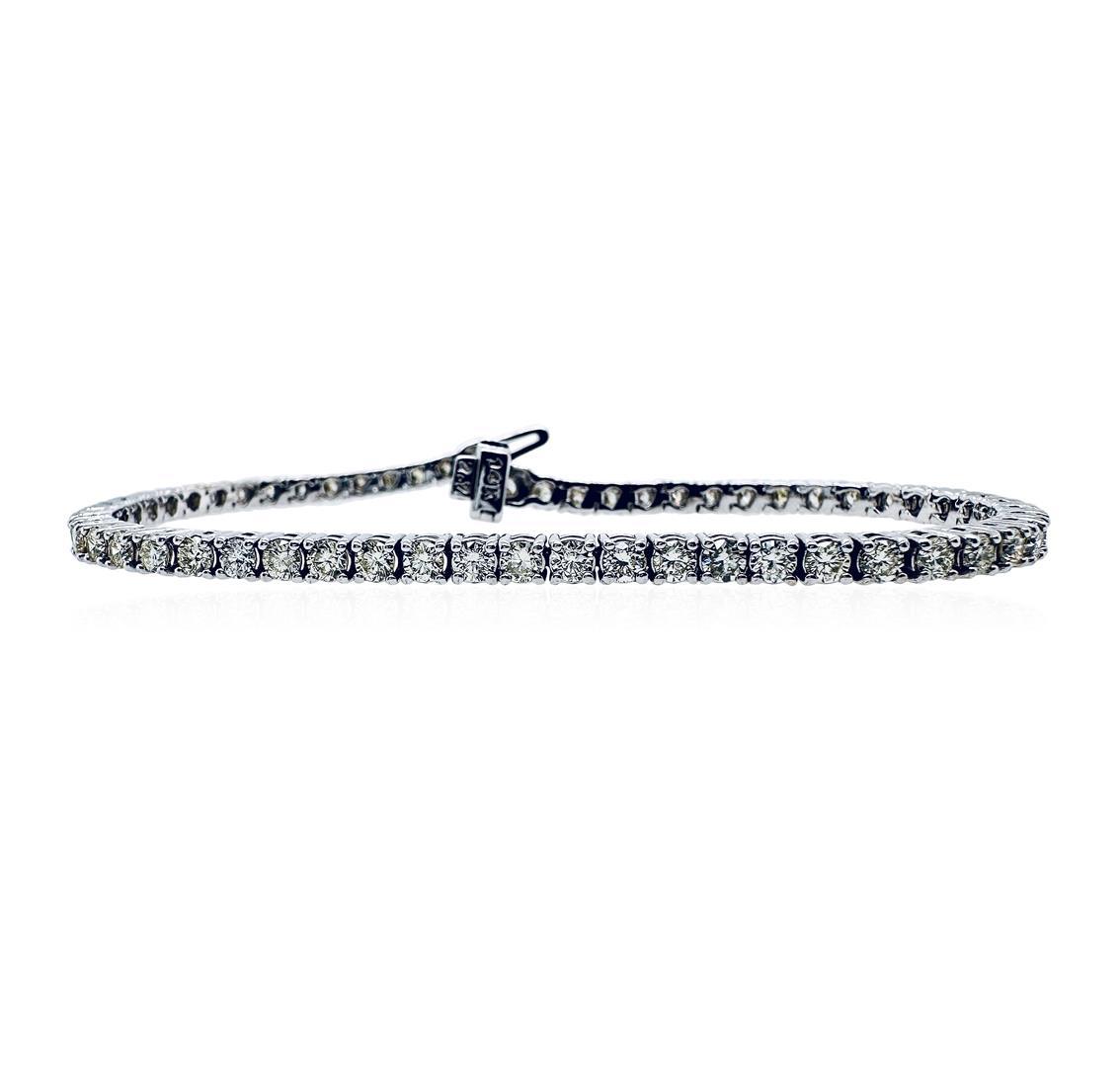 4.46 ctw Diamond Tennis Bracelet - 14KT White Gold