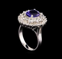 14KT White Gold 2.38 ctw Tanzanite and Diamond Ring