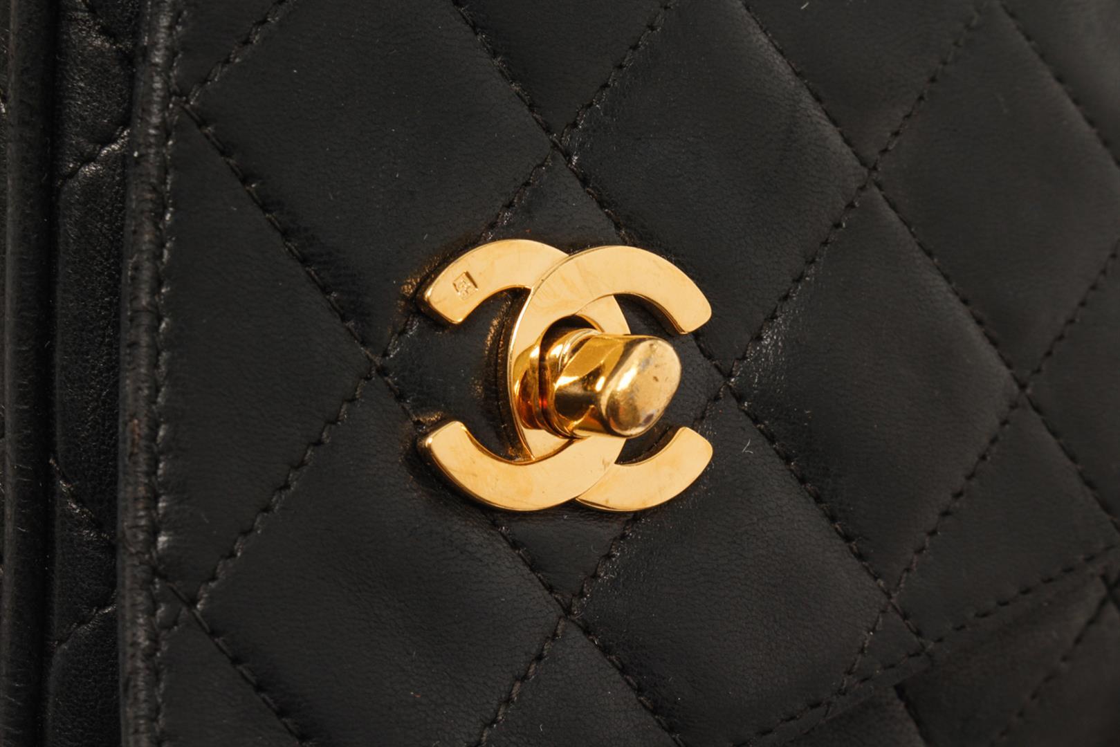 Chanel Black Leather Diagnorial Camera Bag