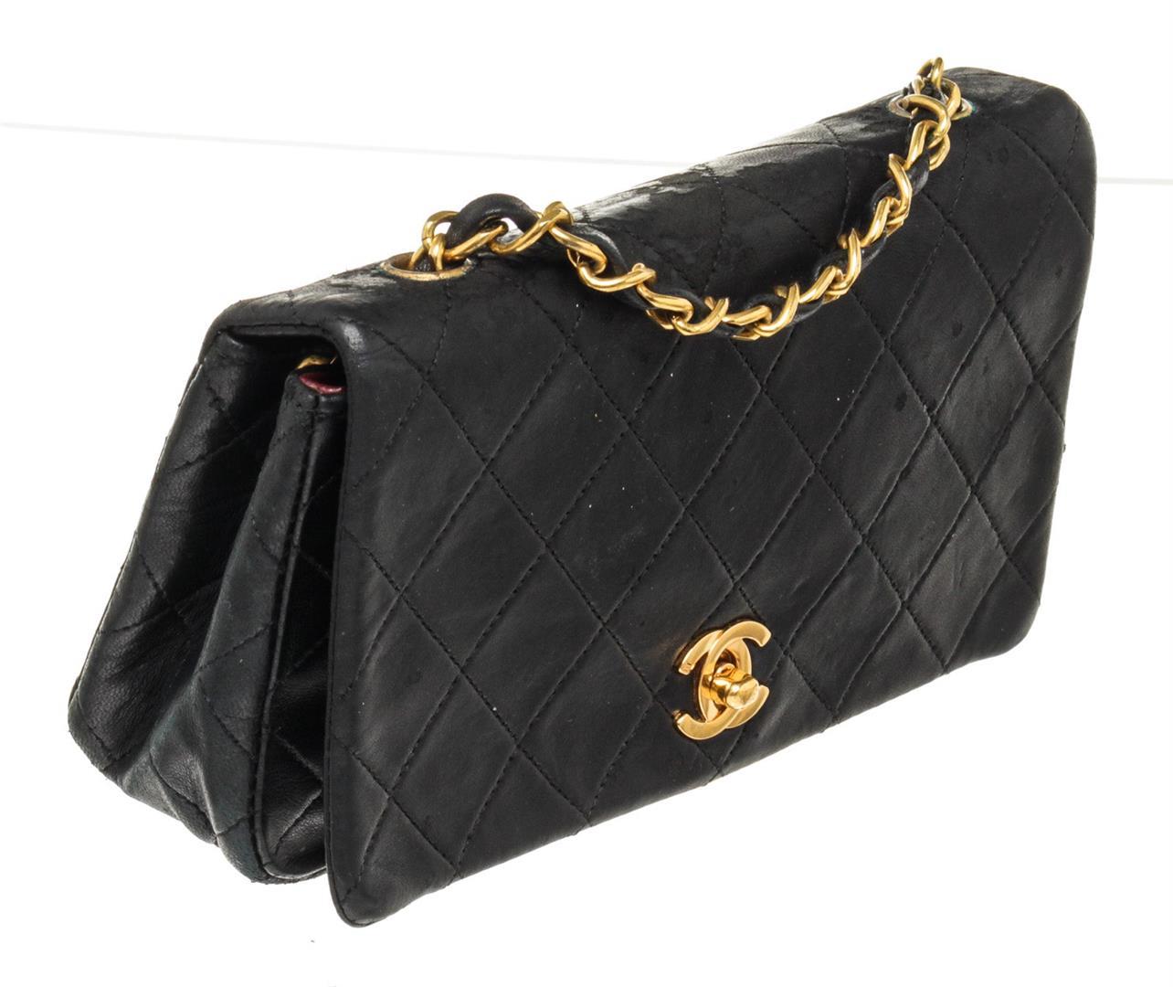 Chanel Black Leather Mini Full Flap Shoulder Bag