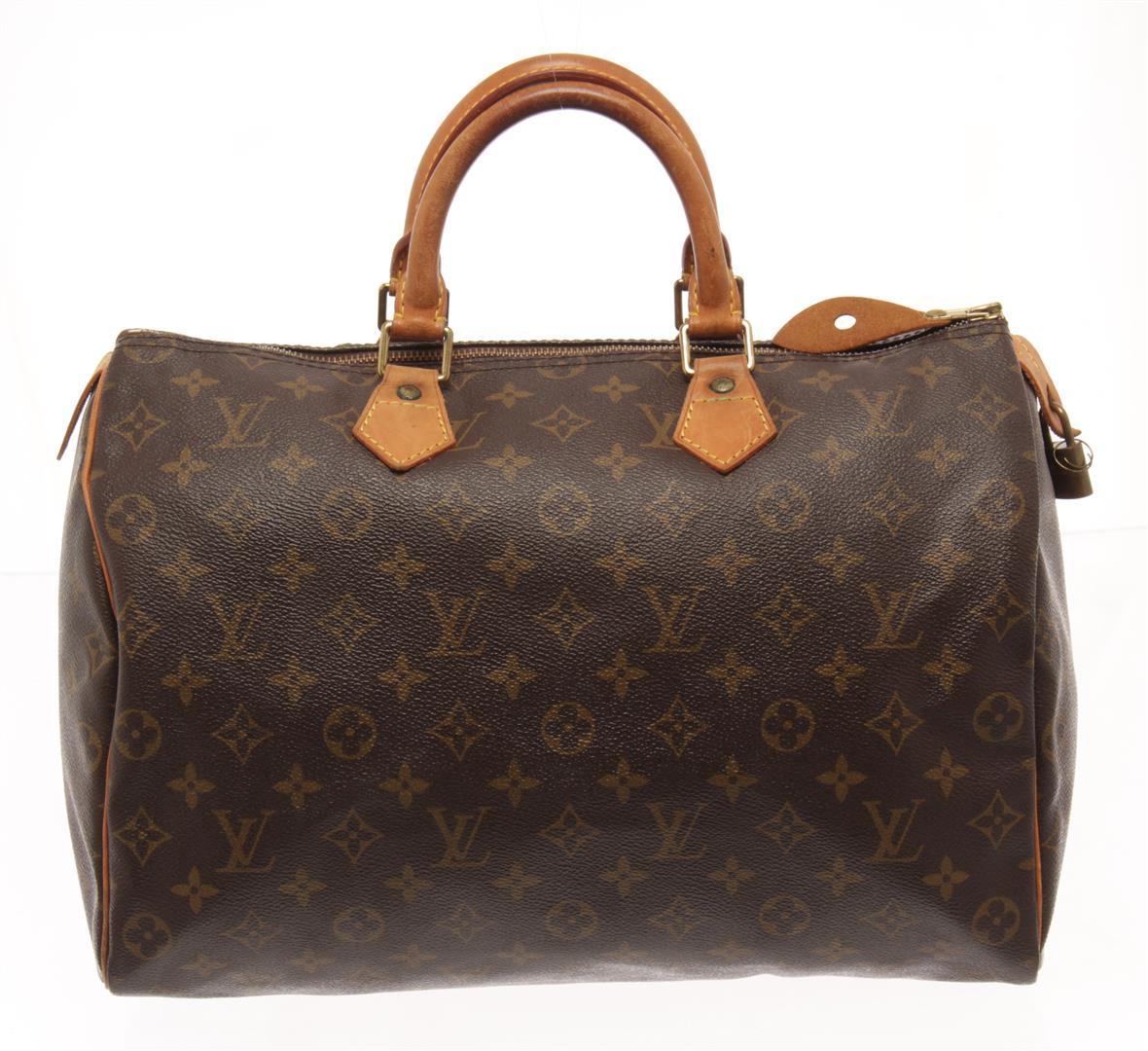 Louis Vuitton Brown Monogram Canvas Speedy 35 Satchel Bag